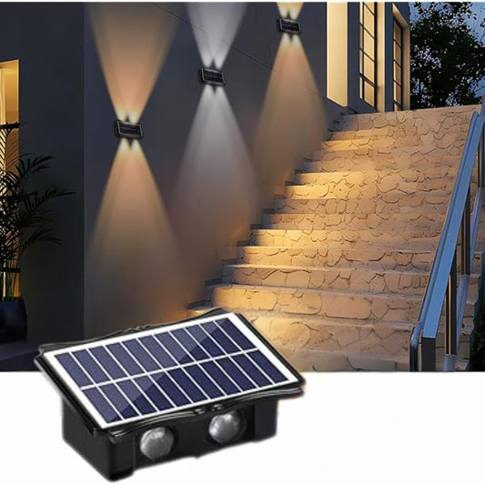 Lampara Exterior De Pared 4 Led Solar Recargable
