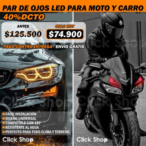 MOTOFEAR® Par de Ojos Led de Colores Para Moto ORIGINAL OFERTA 2 x 99.900