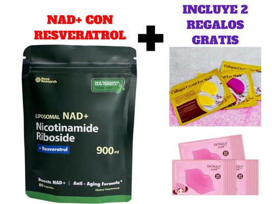 🟢NAD+™ y RESVERATROL + 2 REGALOS 🎁 COLAGENO PARA LABIOS Y COLAGENO PARA OJERAS